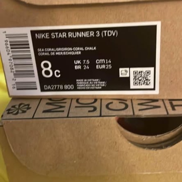 BRAND NEW girl youth nike Nike star runner velcro pink coral shoes size 8 - Picture 5 of 8